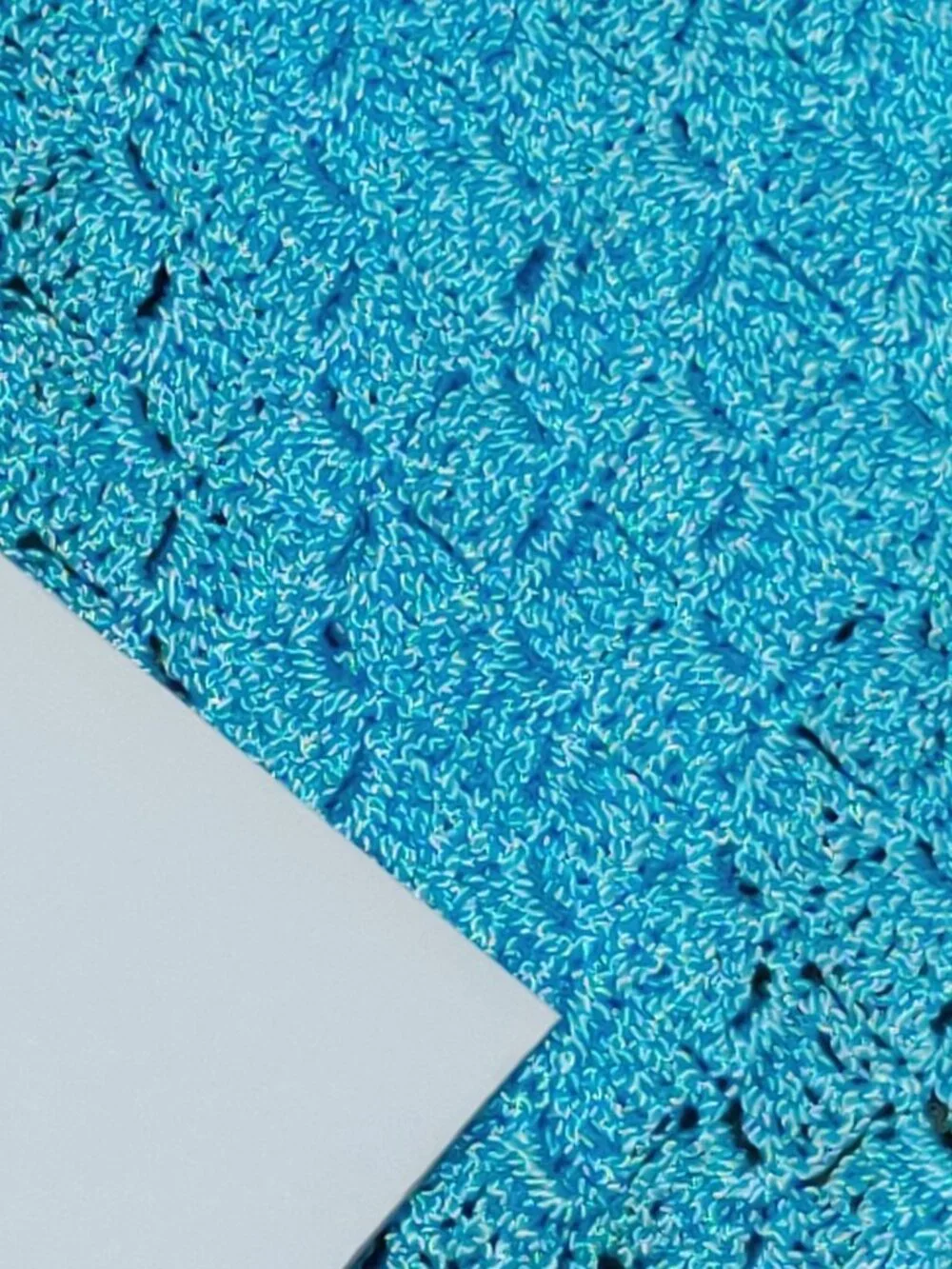 Handmade Crochet Necktie Light Blue Open Weave Textured Knit Vintage Style Tie
